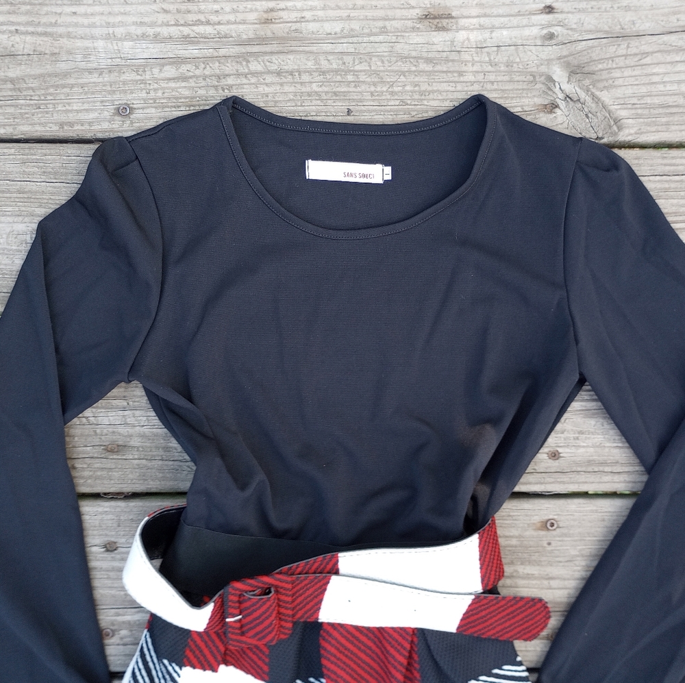 🌷Gifting🌷 Size Large Juniors Sans Souci Plaid Belted Dress - Picture 2 of 12